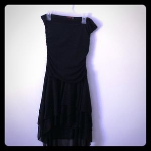 Black strapless dress